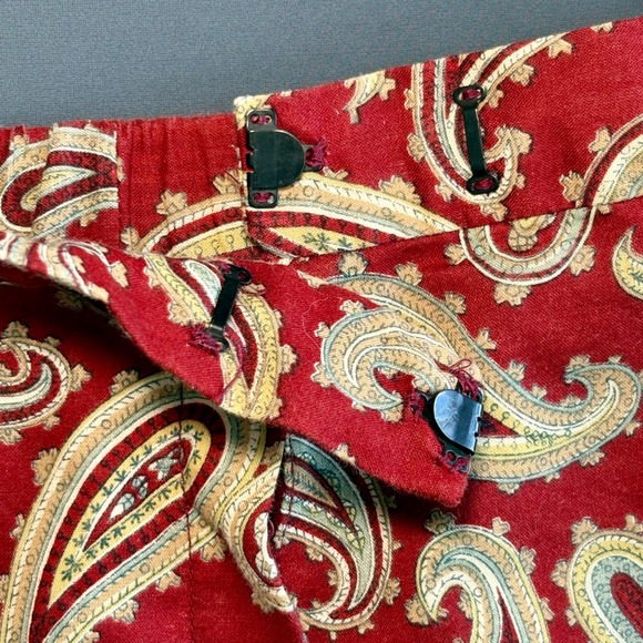 Vintage Ruth Matthews Paisley Wide Leg Pants | Size‎ 26W | High Rise Boho Cotton - Picture 6 of 9